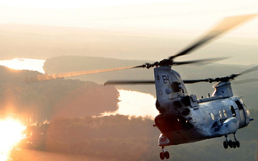 aircraft, sunset, beautiful, mountain