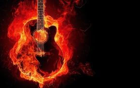 music, fire, guitar, background