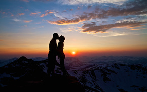 sky, mountain, love