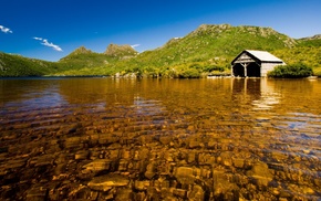 nature, lake, house