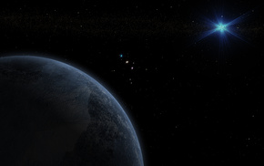 space, planet, stars