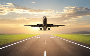 aircraft, road, airplane, sky