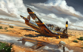 desert, aircraft, art, airplane