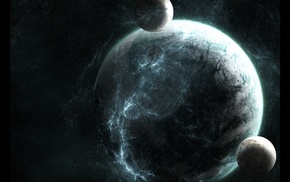 planet, space, stars