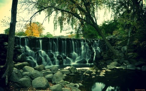 nature, waterfall