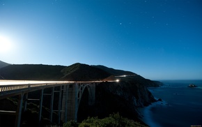 bridge, sea, cities