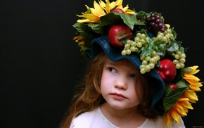 children, fruits, hat, girlie
