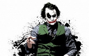 Joker, MessenjahMatt, The Dark Knight, Batman, paint splatter