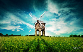 wind, sky, field, nature