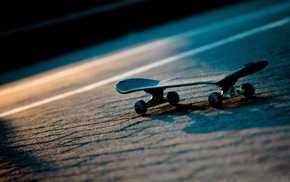 skateboard, light, road, night, sports