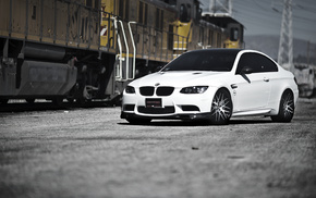 BMW, white, train, m3, cars