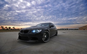 cars, black, m3, sky, BMW