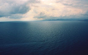 sea, clouds, boat