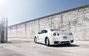 wall, tuning, white, fence, Nissan