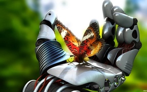 hand, stunner, butterfly, robot