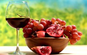 fruits, grapes, delicious, wine