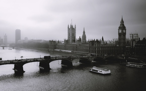 cities, London, mist