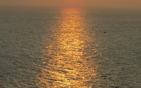 nature, Sun, sunset, sea