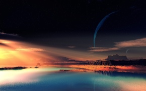 space, sky, rocks