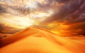 clouds, nature, desert, sand