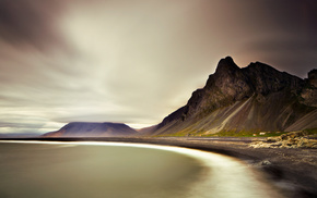 sea, mountain, sky, nature