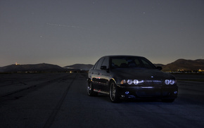 BMW, stars, evening, cars, black