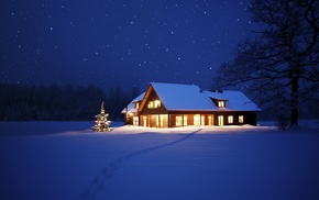 landscape, winter, trees, nature, snow