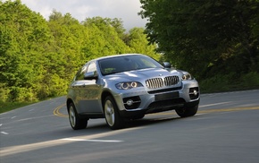 road, BMW, trees, cars