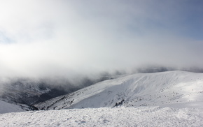 mountain, winter, nature