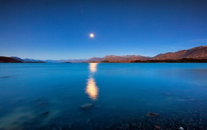 sky, landscape, lake, nature