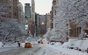 street, snow, cities
