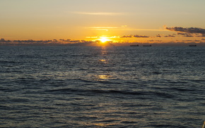 sea, sunset, nature, Sun