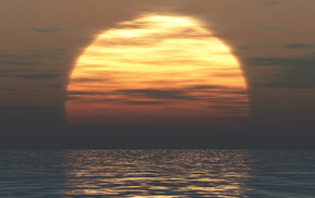 nature, sunset