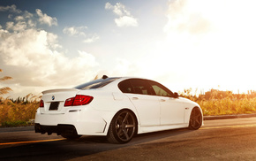 BMW, light, tuning, cars, clouds