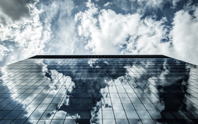 cities, building, reflection, city, sky