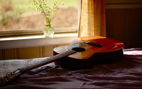 stunner, guitar, room, window