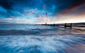 sea, landscape, nature, bridge, sky