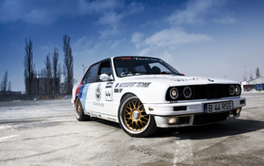 sky, white, cars, BMW