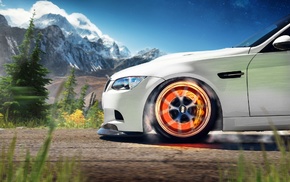 BMW, white, mountain, cars, m3