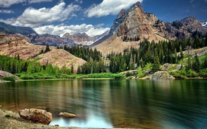 nature, landscape, lake, mountain, trees