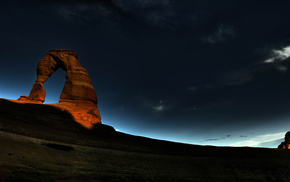 night, rock, nature, sunrise