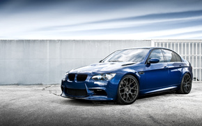 blue, BMW, clouds, m3, reflection