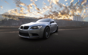 m3, BMW, cars, gray, clouds