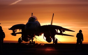 sunset, aircraft, airplane, ocean