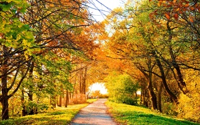 landscape, clouds, autumn, nature