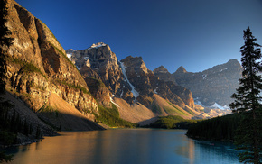 nature, mountain, lake, sky