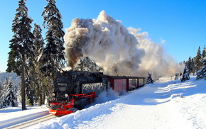 winter, railway