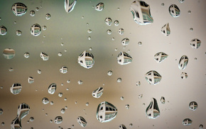 water, reflection, macro, surface, drops