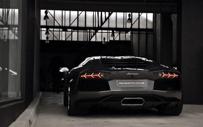 aventador, cars, black, Lamborghini