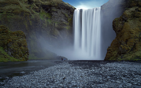 nature, people, waterfall
